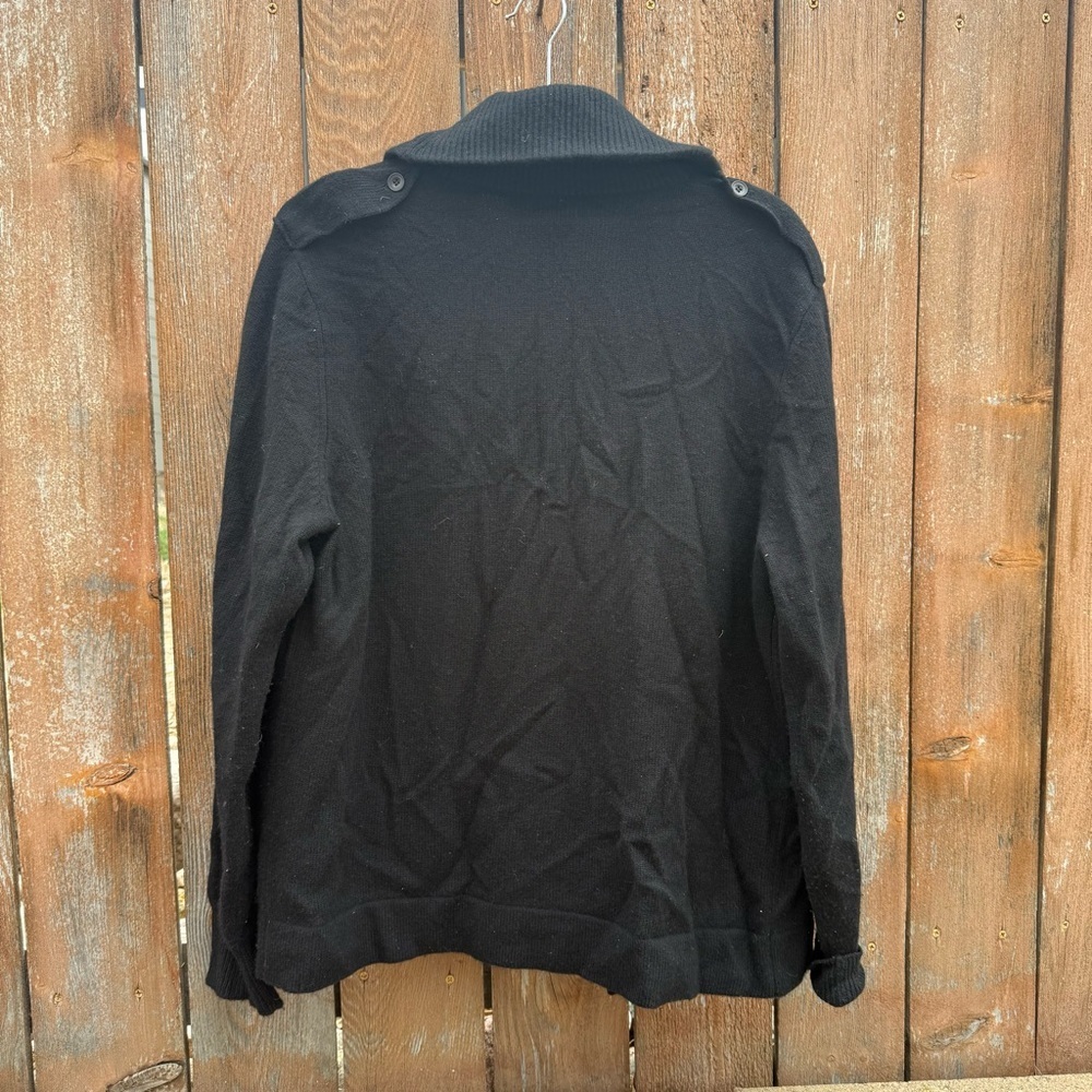 Saks Fifth Ave Women’s Black Cashmere Button Up Sweater Cardigan Jacket Large - Picture 8 of 10